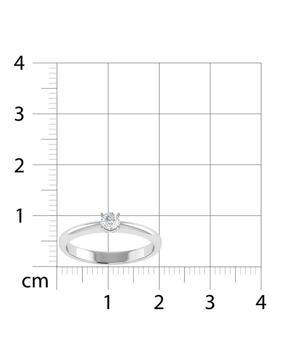 Argolla de oro blanco 14 k diamante 6