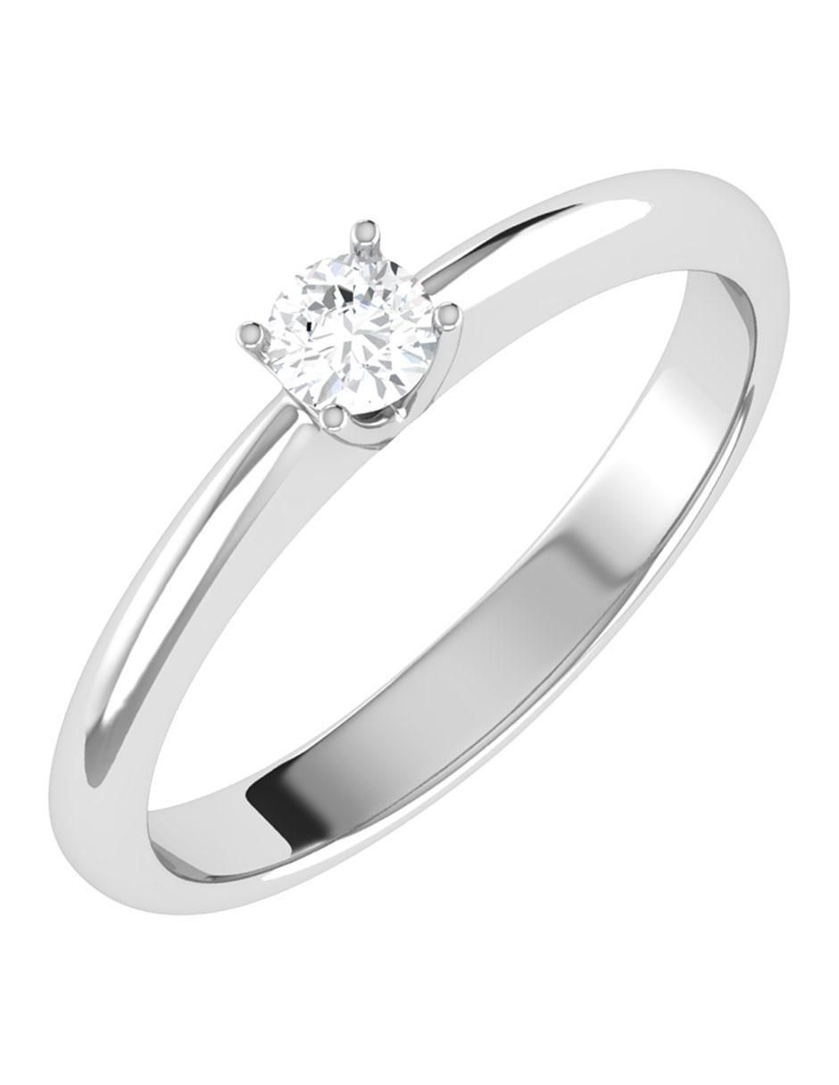 Argolla de oro blanco 14 k diamante 5