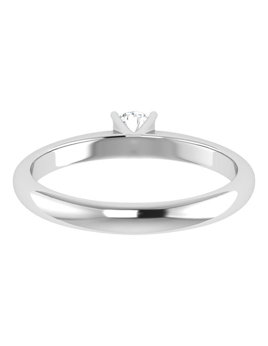 Argolla de oro blanco 14 k diamante