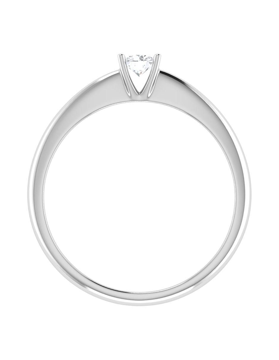 Argolla de oro blanco 14 k diamante
