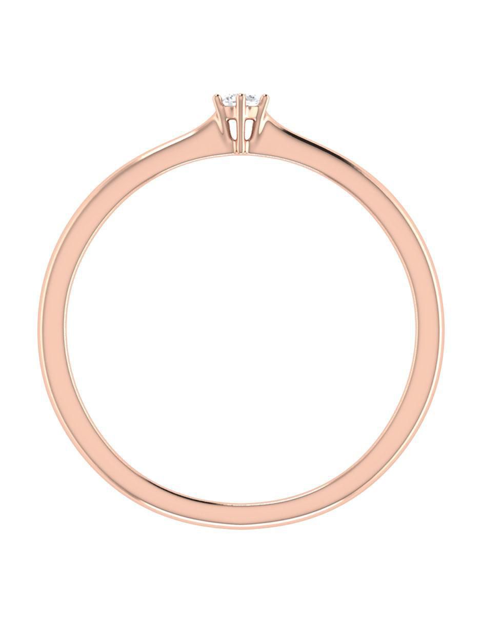 Argolla de oro rosa 14 k diamante