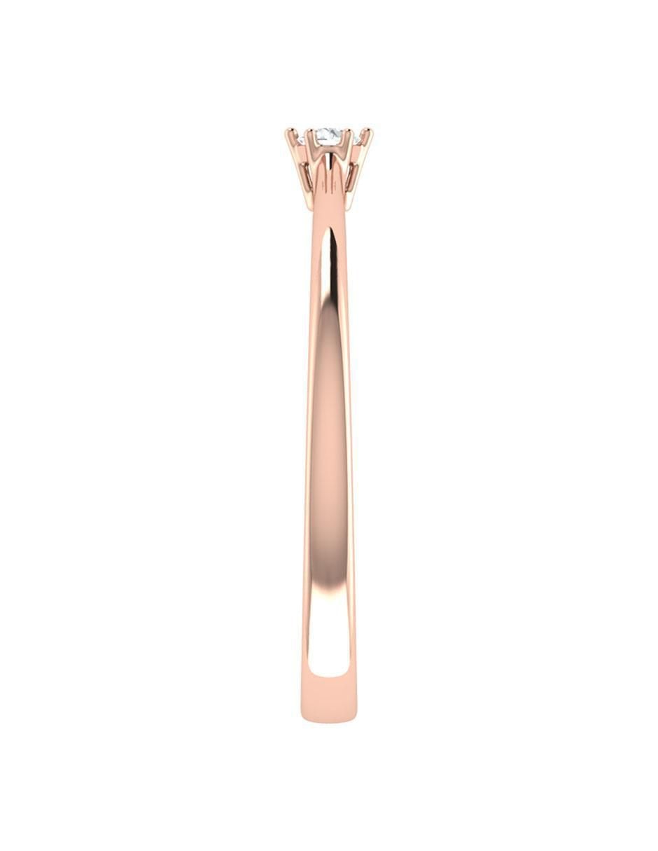Argolla de oro rosa 14 k diamante