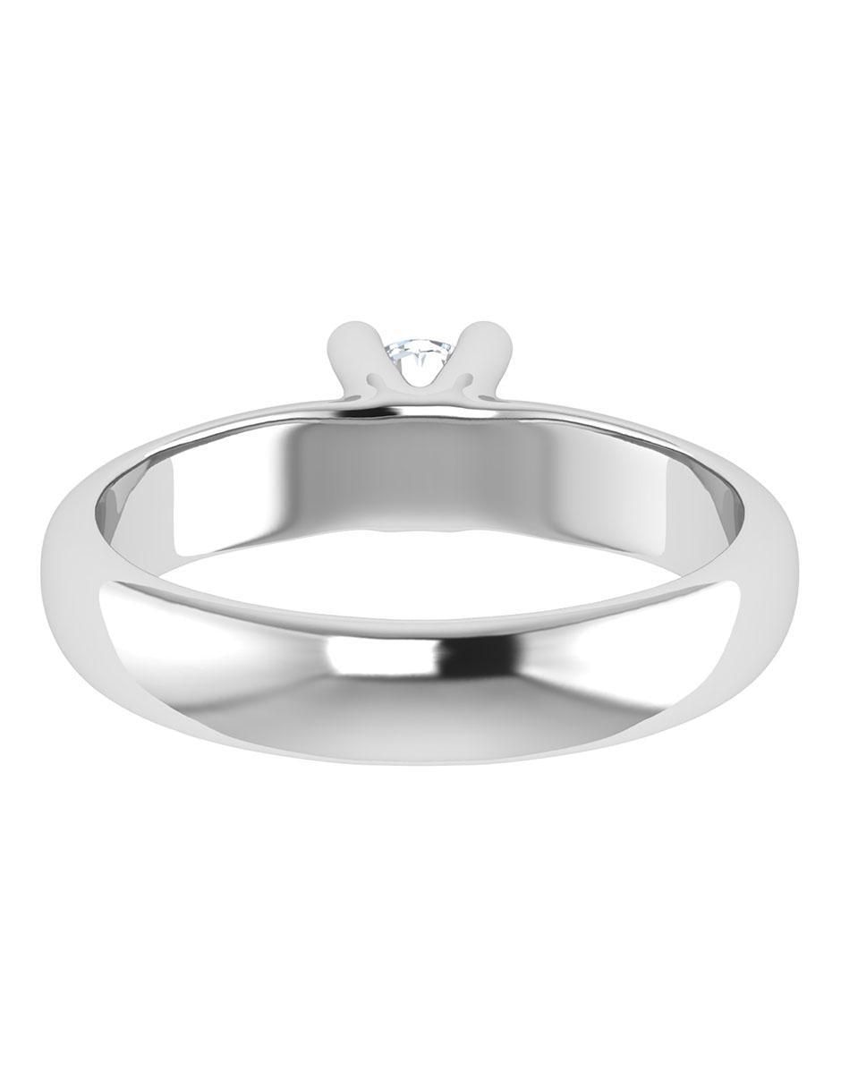 Argolla de oro blanco 14 k diamante
