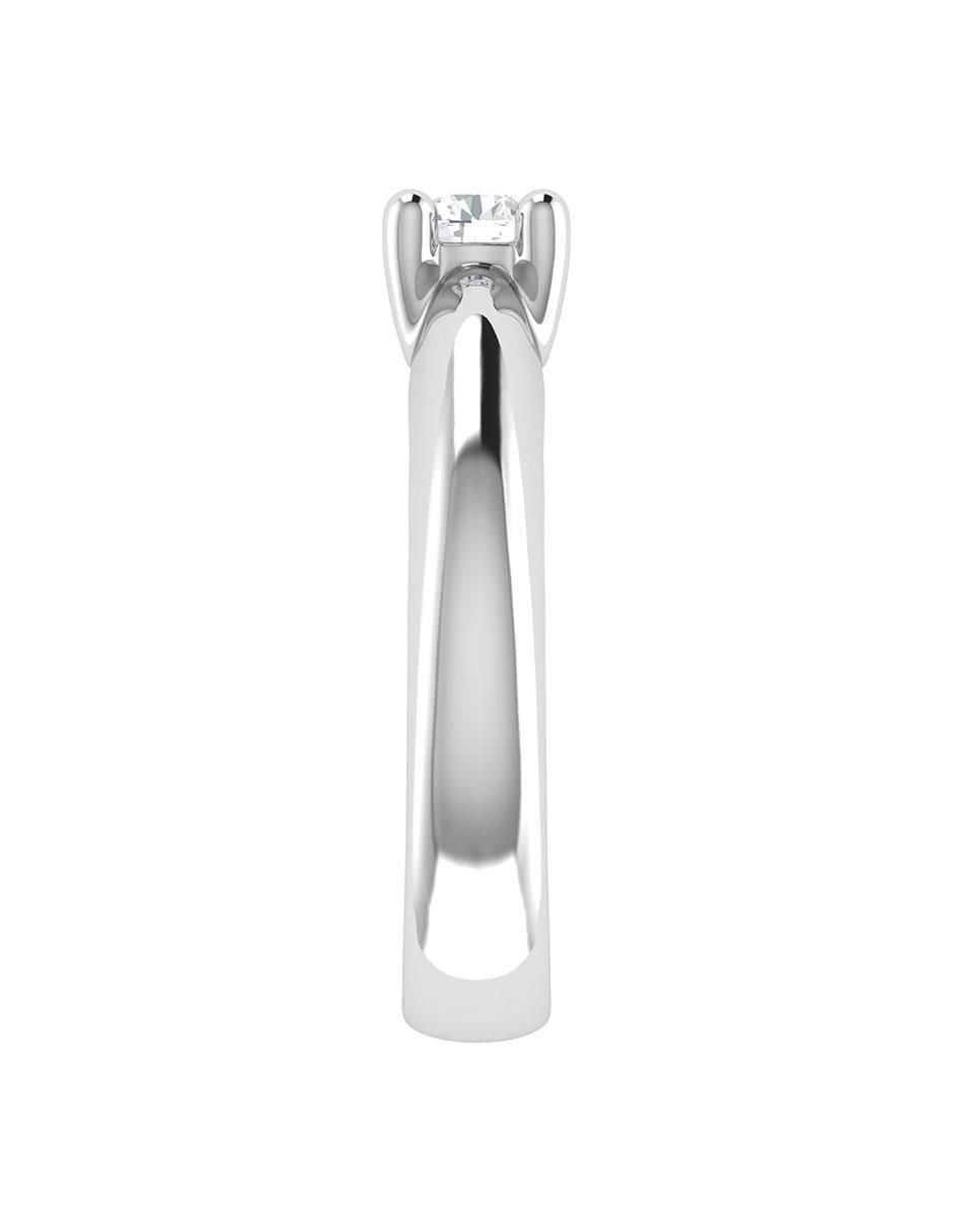 Argolla de oro blanco 14 k diamante