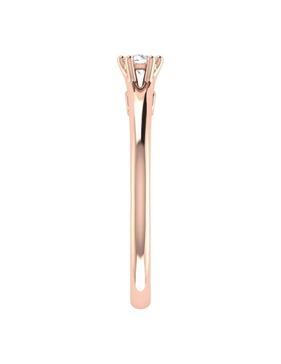 Argolla de oro rosa 14 k diamante