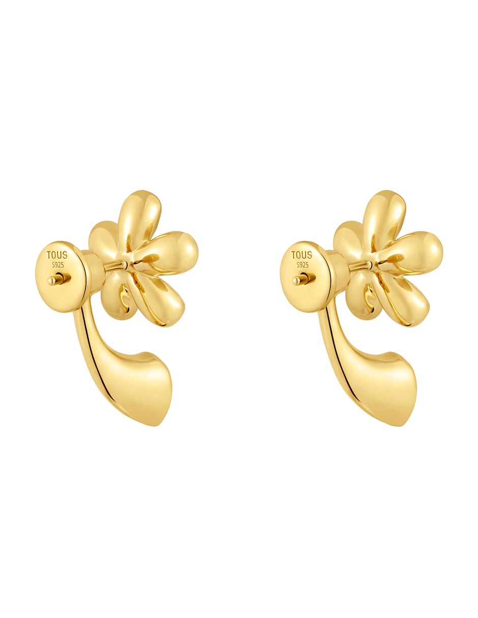 Aretes de flor Tous Daisy de plata P 925 con acabado baño de oro amatista