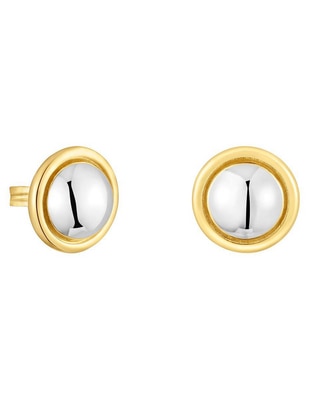 Aretes circulares Tous Plump de plata P 925 con acabado baño de oro