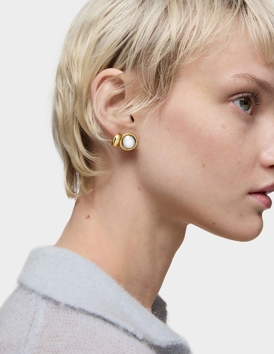 Aretes circulares Tous Plump de plata P 925 con acabado baño de oro