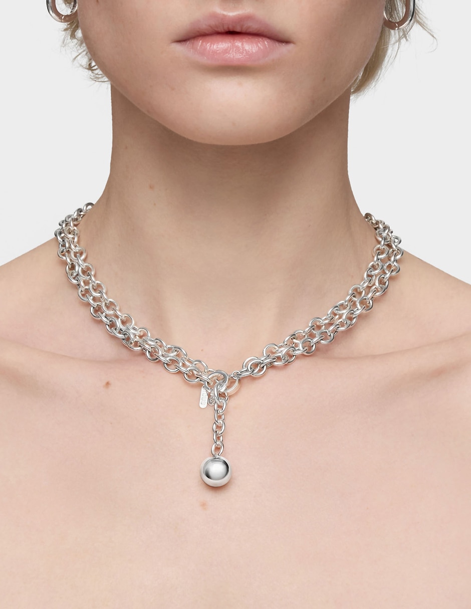Dije circular Plump de plata P 925