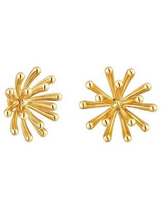 Aretes de flor Garden de plata P 925 con acabado baño de oro 1