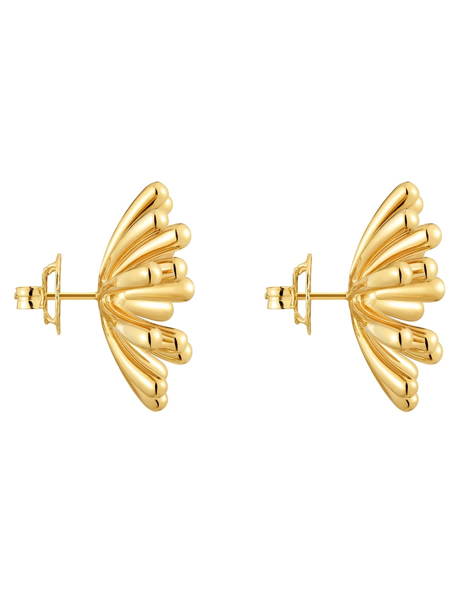 Aretes de flor Garden de plata P 925 con acabado baño de oro 2