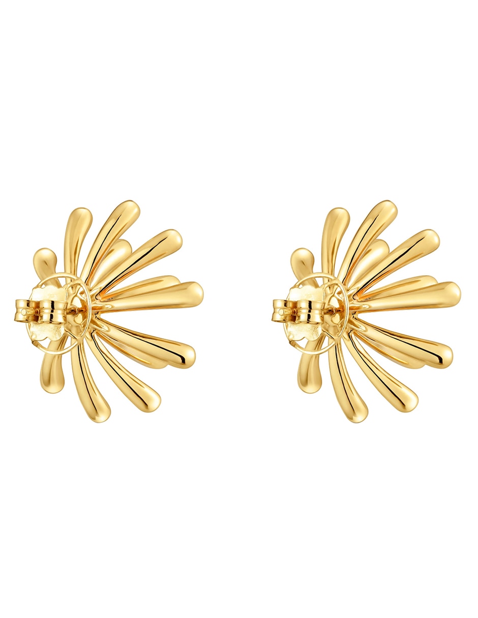 Aretes de flor Garden de plata P 925 con acabado baño de oro 3
