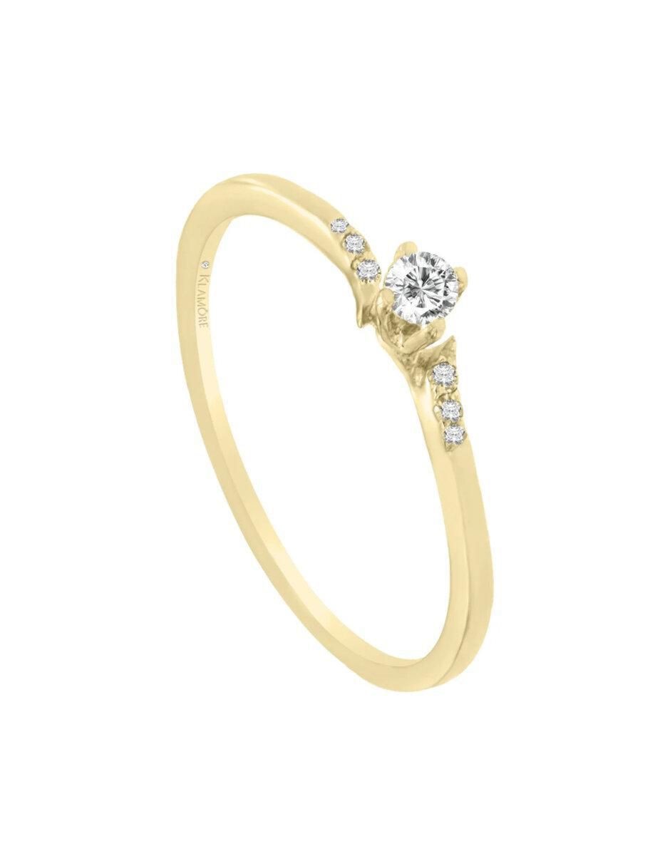 Anillo de compromiso 14 k Fannie diamante 4