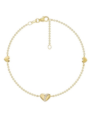 Pulsera de oro con diamante 14 K acabado brillante