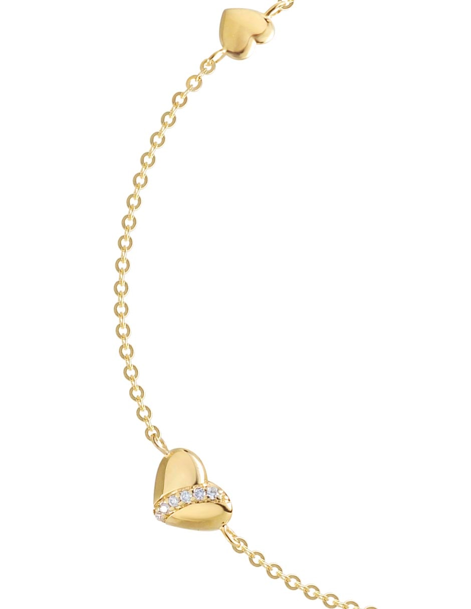 Pulsera de oro con diamante 14 K acabado brillante 2
