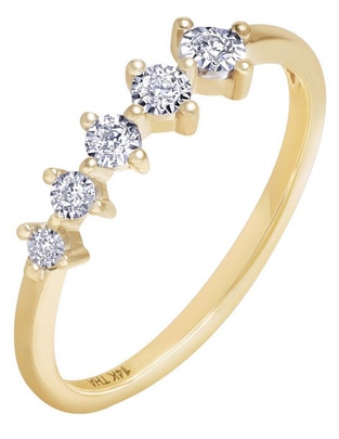 Anillo redondo 14 k de oro diamante pavé