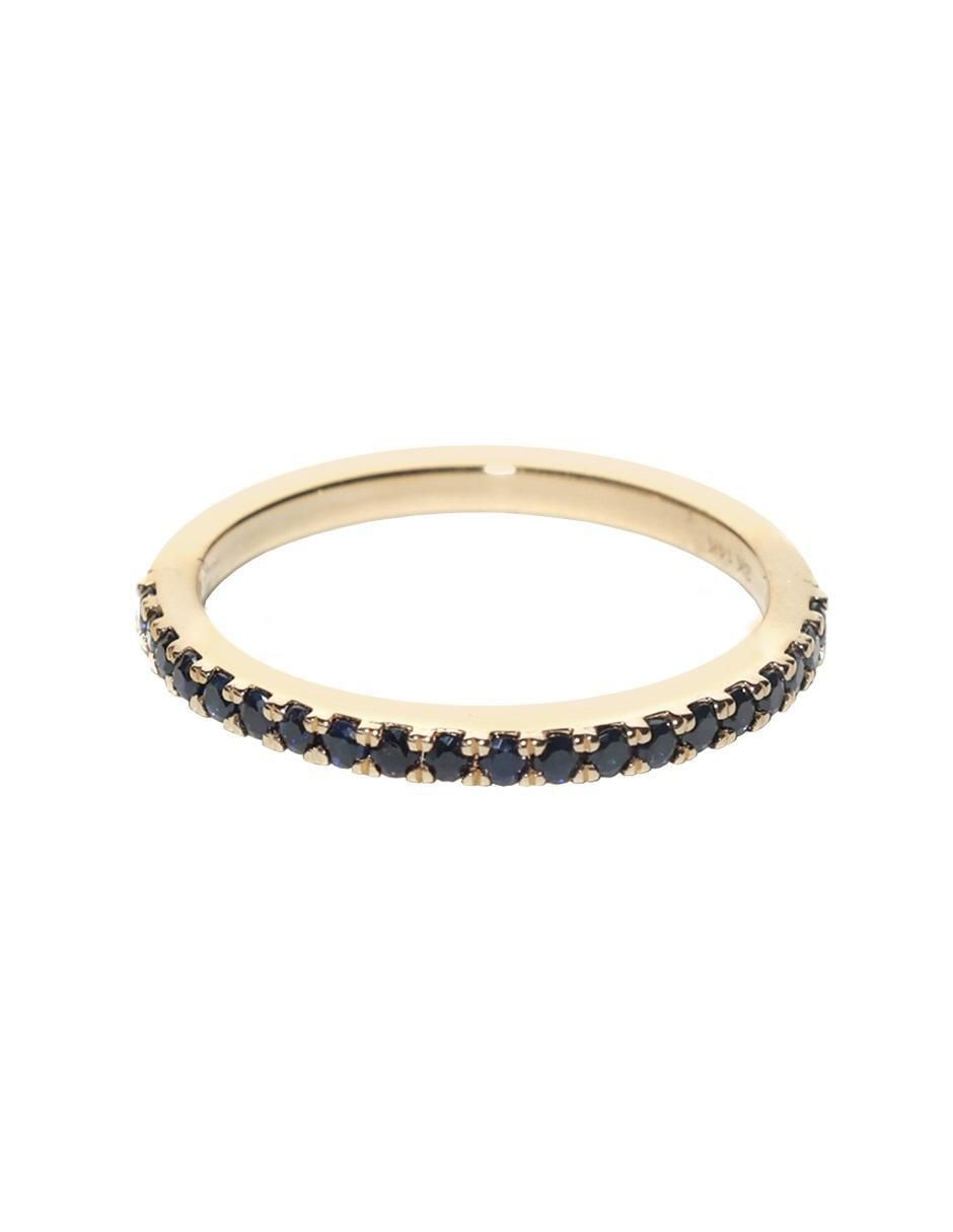 Anillo redondo 14 k de oro zafiro 1