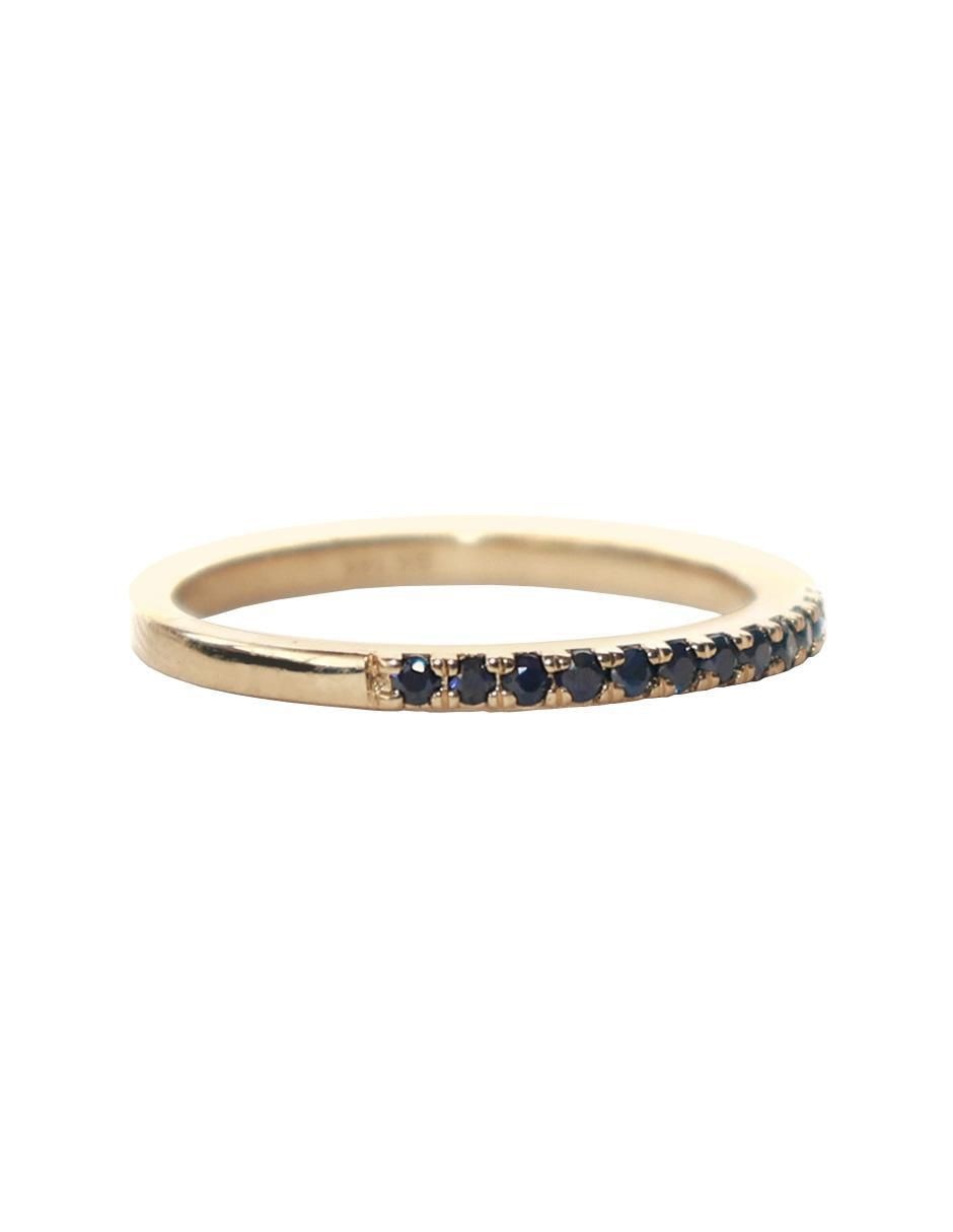 Anillo redondo 14 k de oro zafiro 2