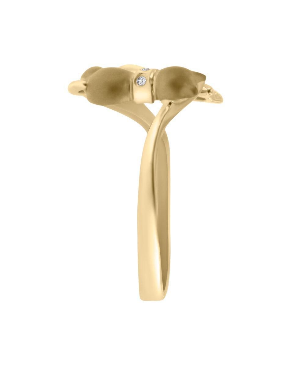 Anillo de gato Erol 14 k de oro diamante brillante