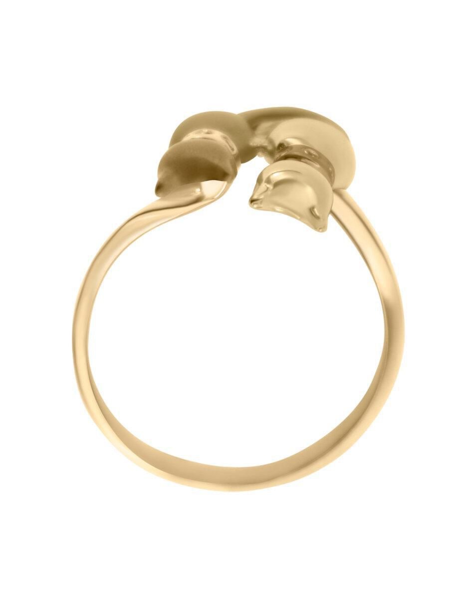 Anillo de gato Erol 14 k de oro diamante brillante