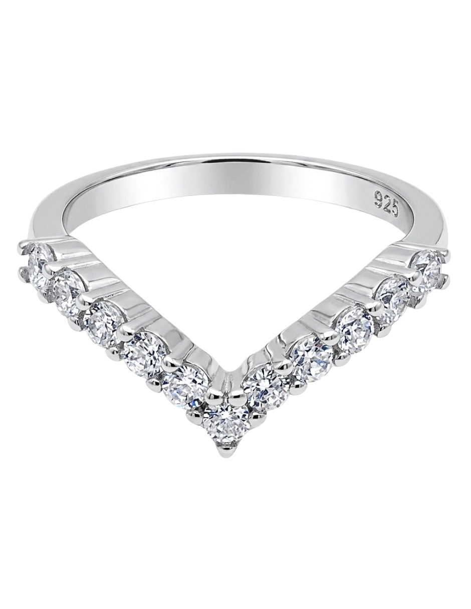 Anillo con gema triangular Aretize P 925 de plata zirconia cúbica pavé