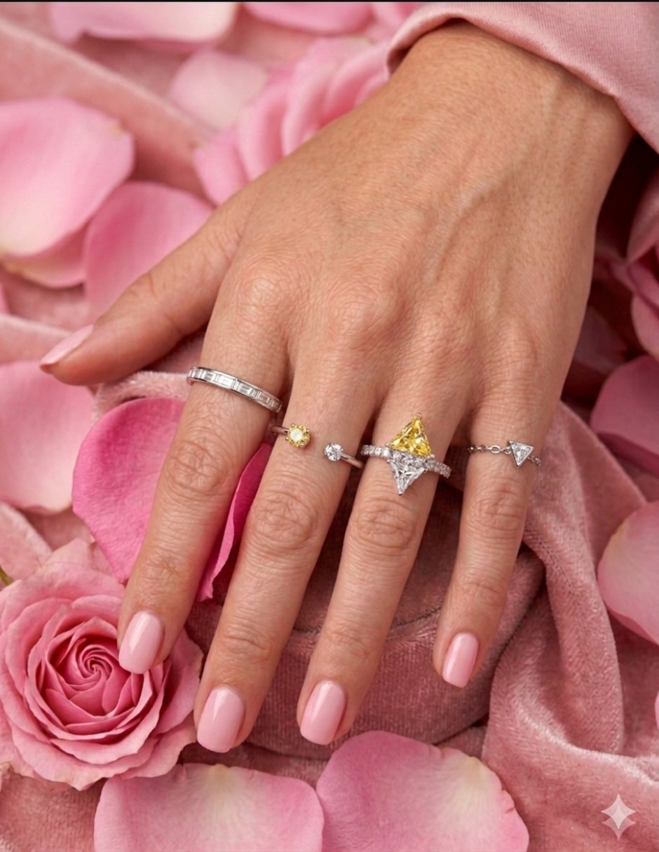 Anillo con gema de rombo aretize brillo de plata zirconia pavé