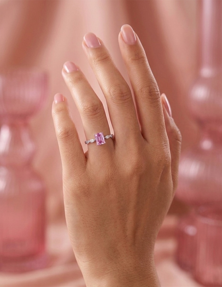 Anillo con gema rectangular Aretize P925 de plata zirconia cùbica pavé