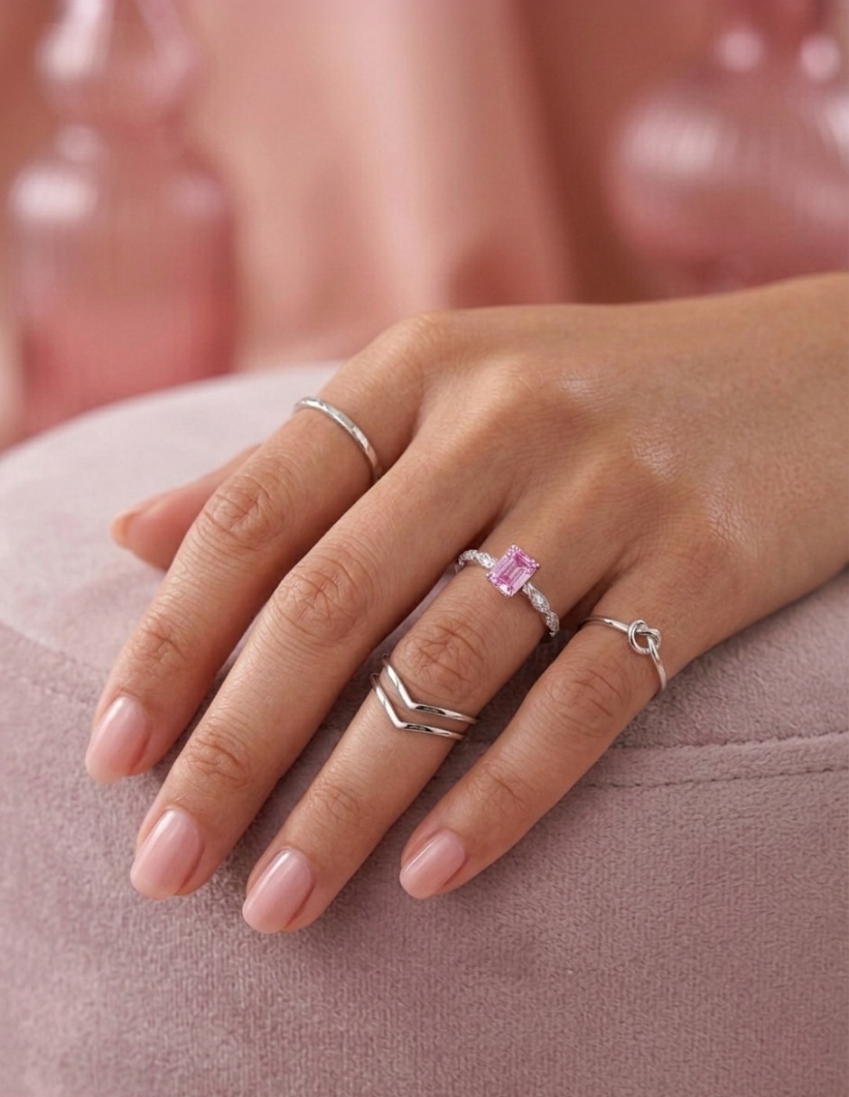 Anillo con gema rectangular Aretize P925 de plata zirconia cùbica pavé