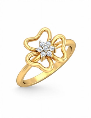 Anillo 10 k de oro amarillo zirconia brillante