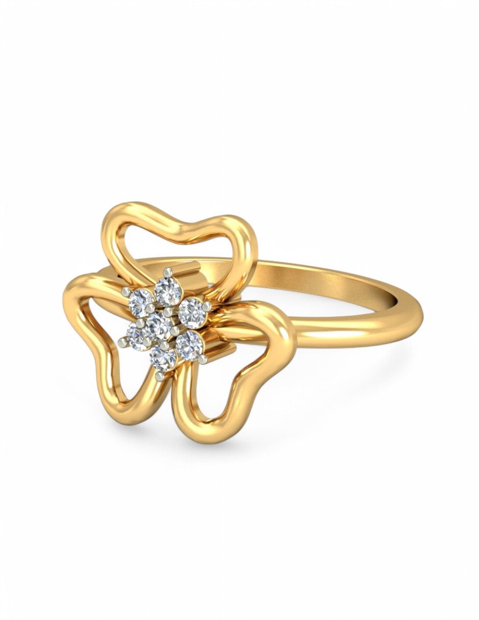 Anillo 10 k de oro amarillo zirconia brillante 2