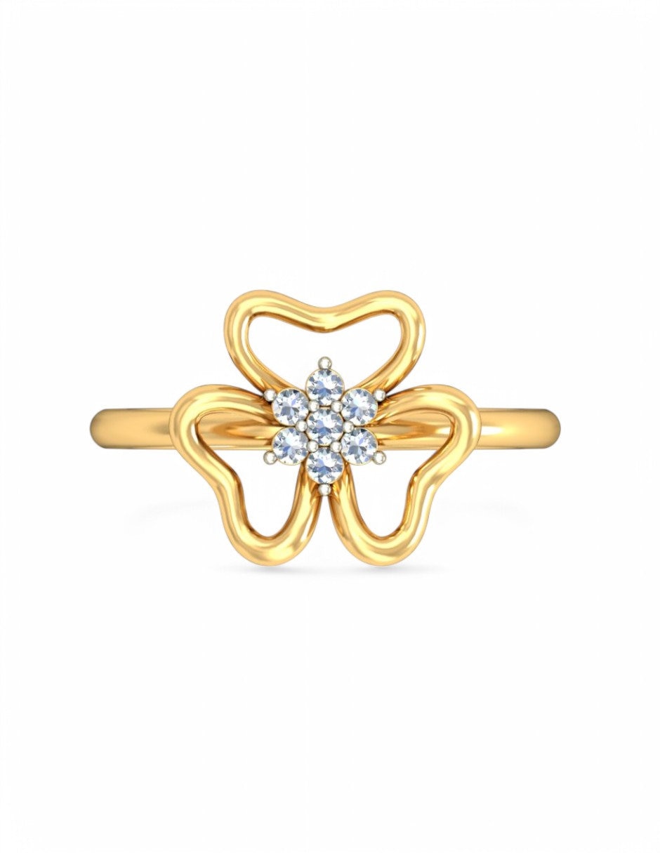 Anillo 10 k de oro amarillo zirconia brillante