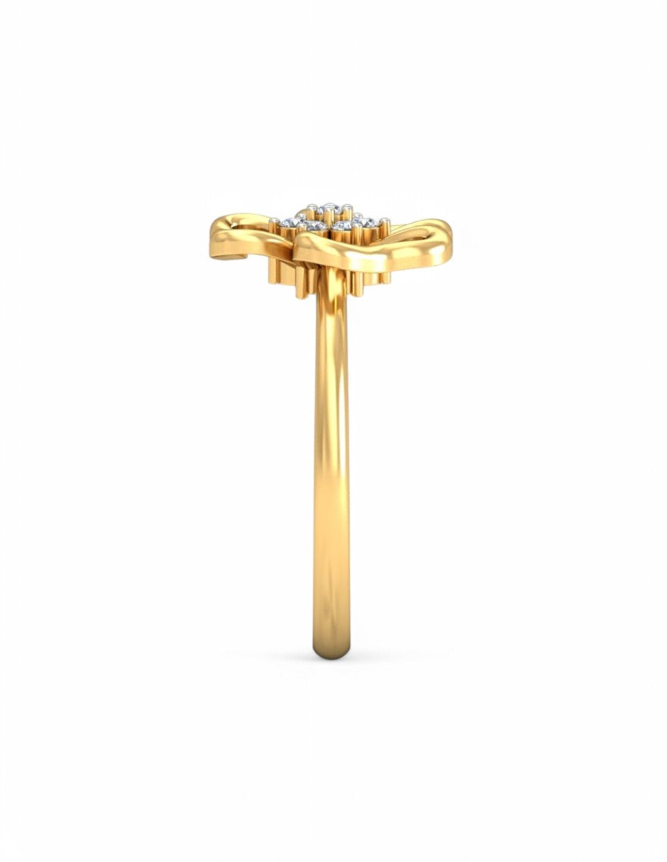Anillo 10 k de oro amarillo zirconia brillante