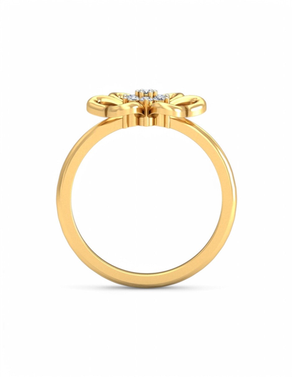 Anillo 10 k de oro amarillo zirconia brillante