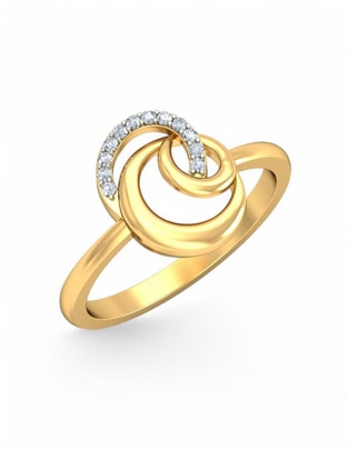 Anillo 10 k de oro amarillo zirconia brillante