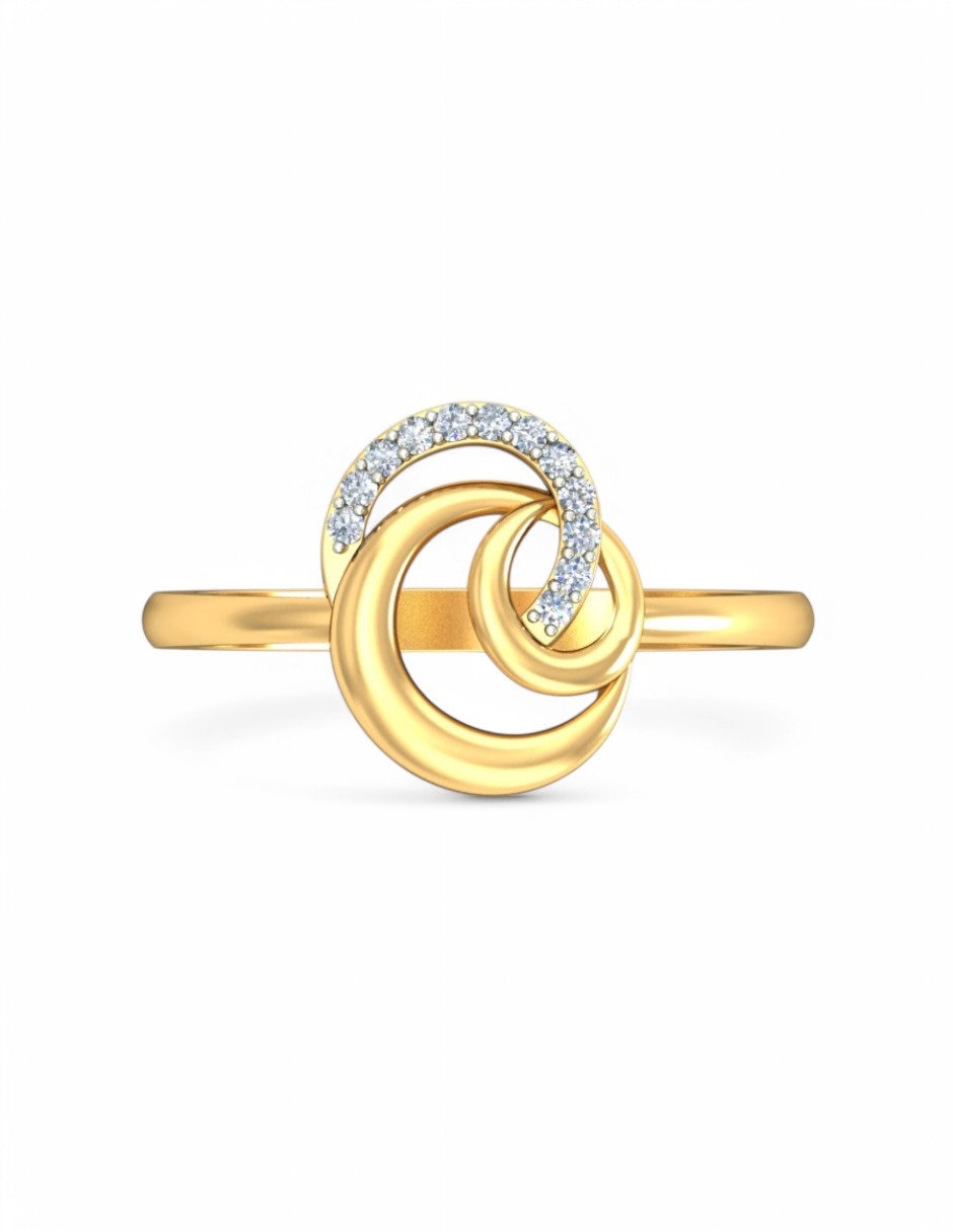 Anillo 10 k de oro amarillo zirconia brillante