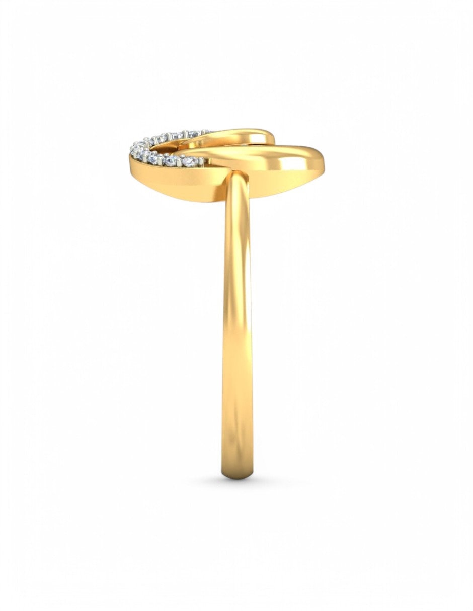 Anillo 10 k de oro amarillo zirconia brillante
