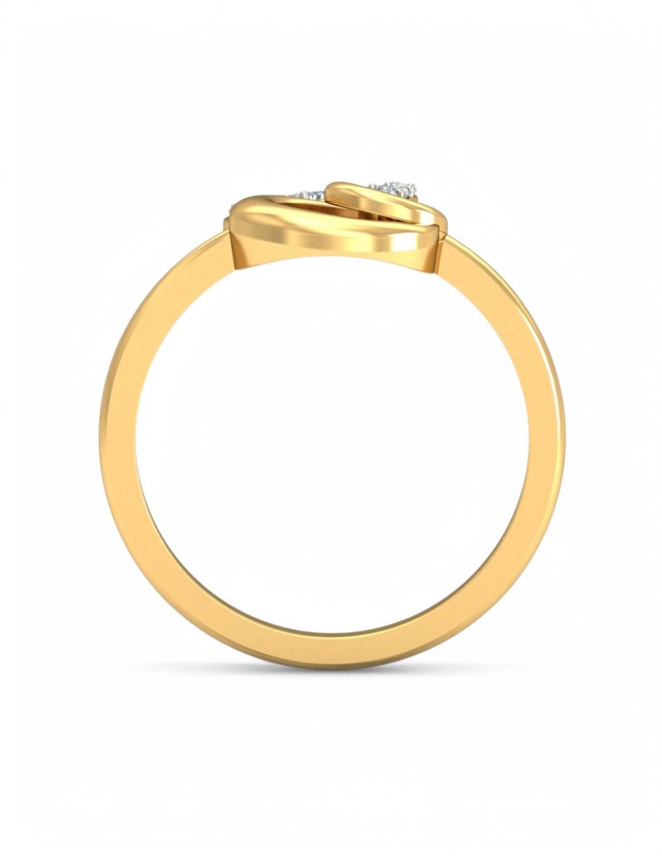 Anillo 10 k de oro amarillo zirconia brillante