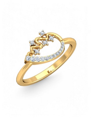 Anillo 10 k de oro amarillo zirconia brillante