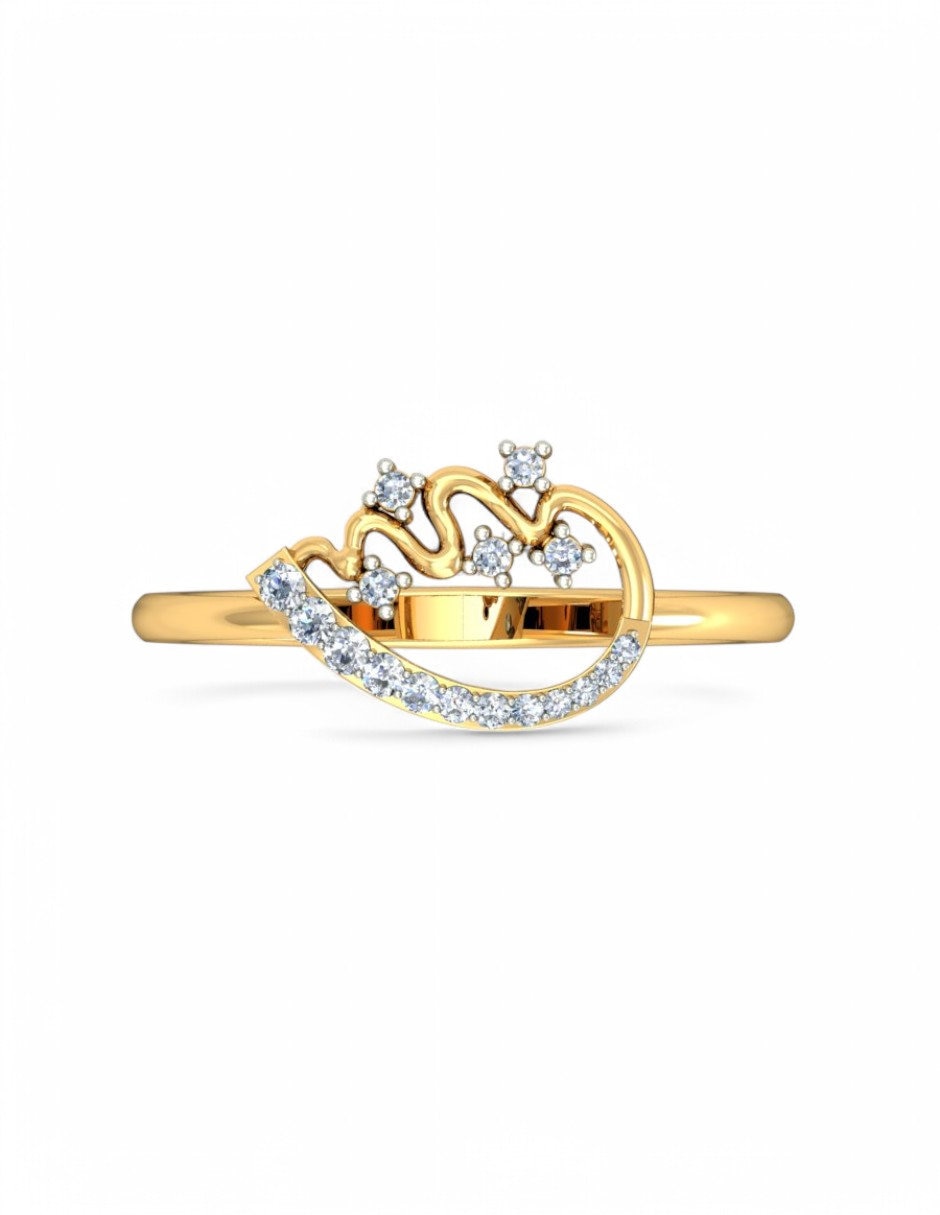 Anillo 10 k de oro amarillo zirconia brillante