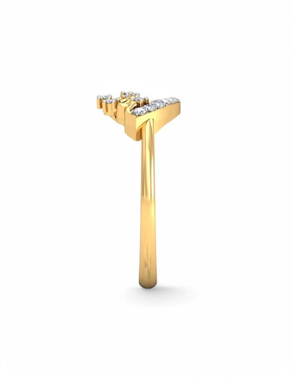 Anillo 10 k de oro amarillo zirconia brillante