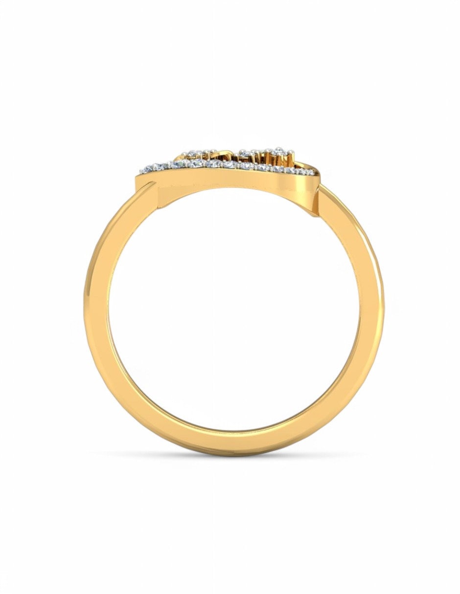 Anillo 10 k de oro amarillo zirconia brillante