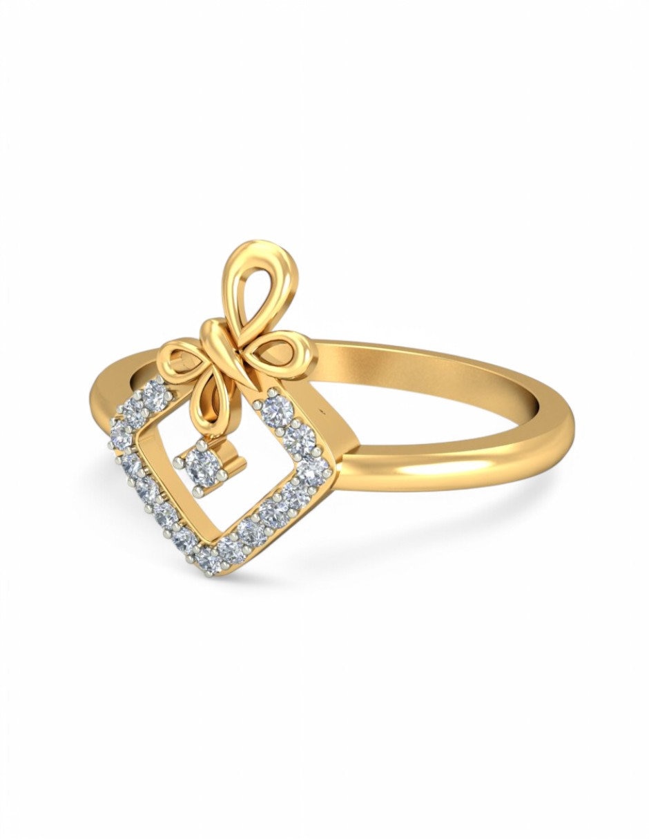 Anillo 10 k de oro amarillo zirconia brillante 5
