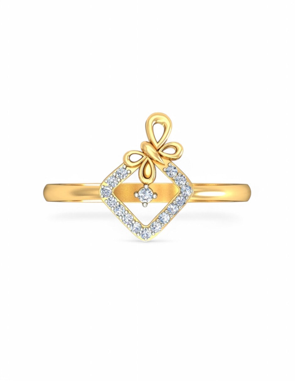 Anillo 10 k de oro amarillo zirconia brillante