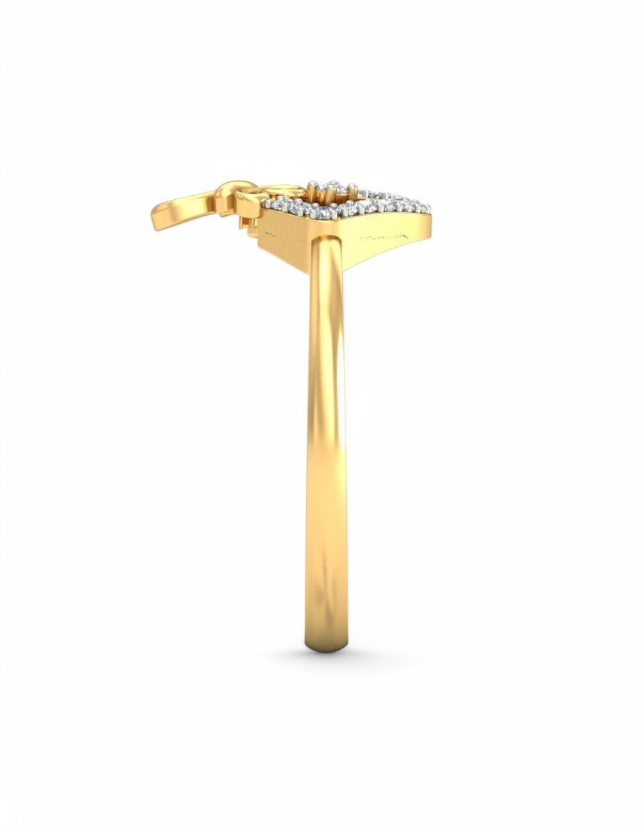 Anillo 10 k de oro amarillo zirconia brillante