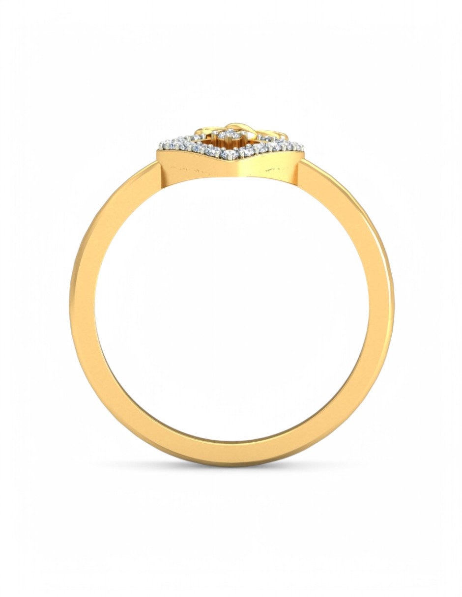Anillo 10 k de oro amarillo zirconia brillante