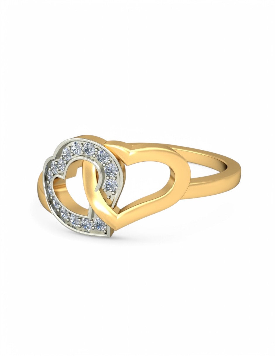 Anillo 10 k de oro amarillo zirconia brillante