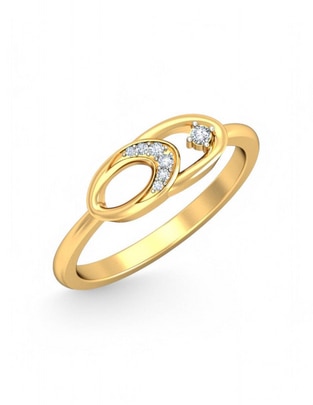 Anillo 10 k de oro amarillo zirconia brillante