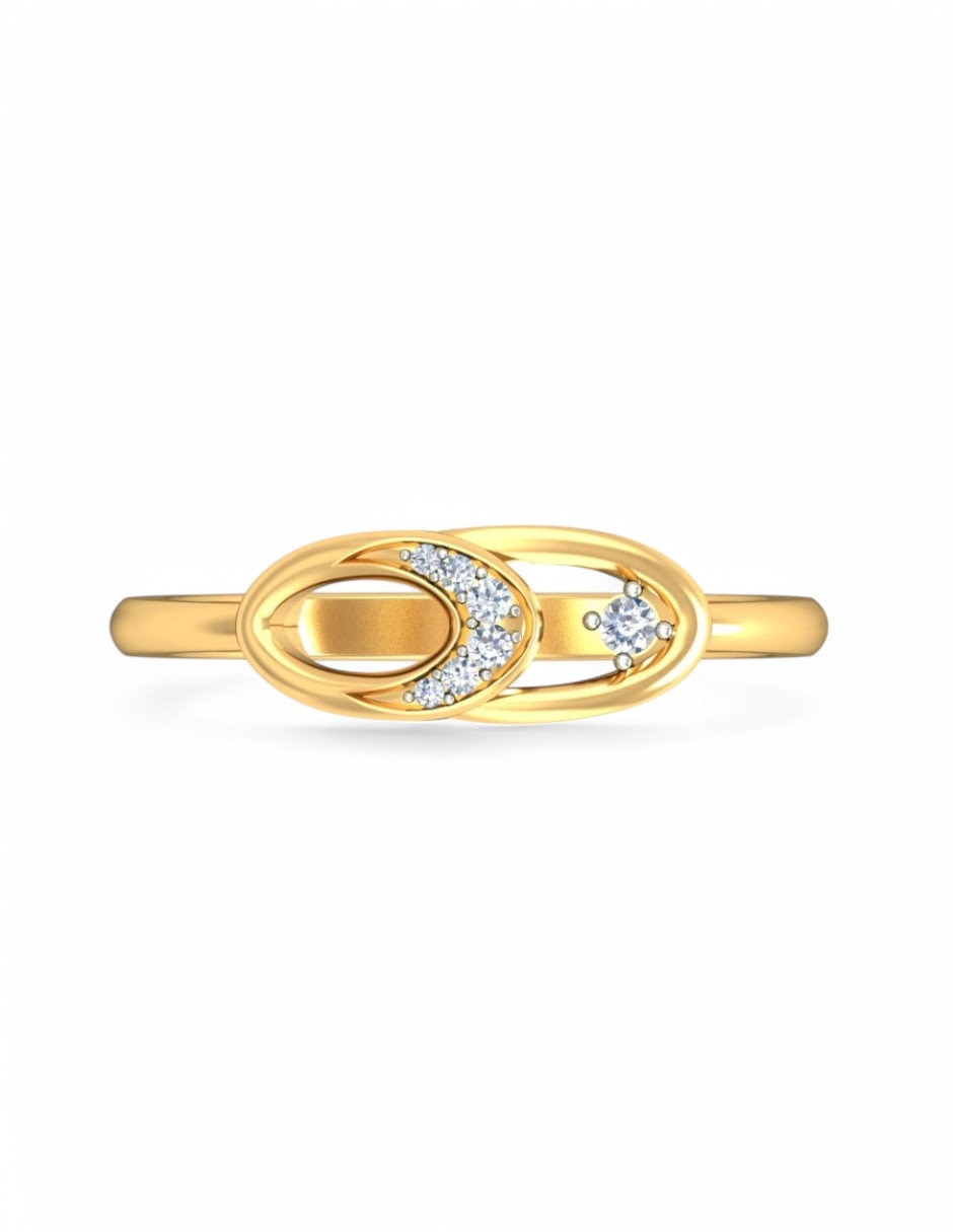 Anillo 10 k de oro amarillo zirconia brillante