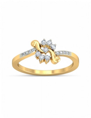 Anillo 10 k de oro amarillo zirconia brillante