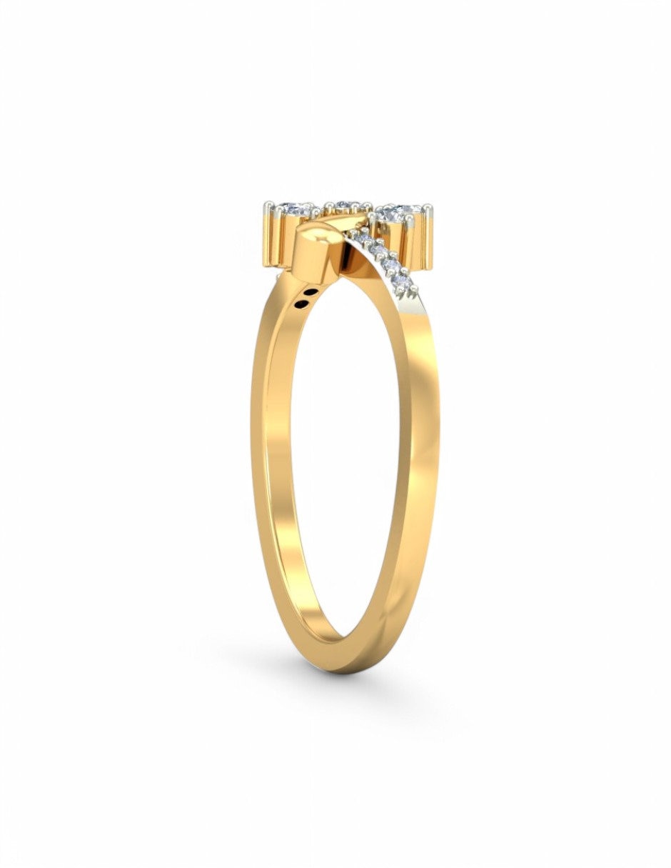 Anillo 10 k de oro amarillo zirconia brillante